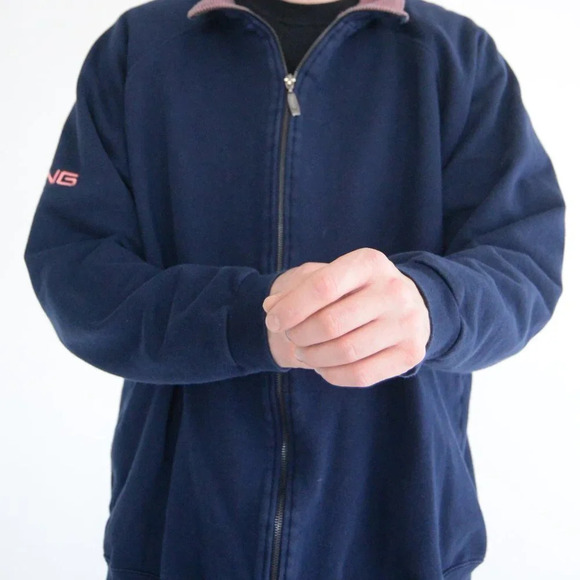 Vintage Ping Golf Collection Navy Zip Up 80% Pima Cotton Sweater XXL - Picture 2 of 13